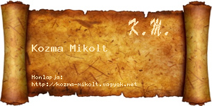 Kozma Mikolt névjegykártya
